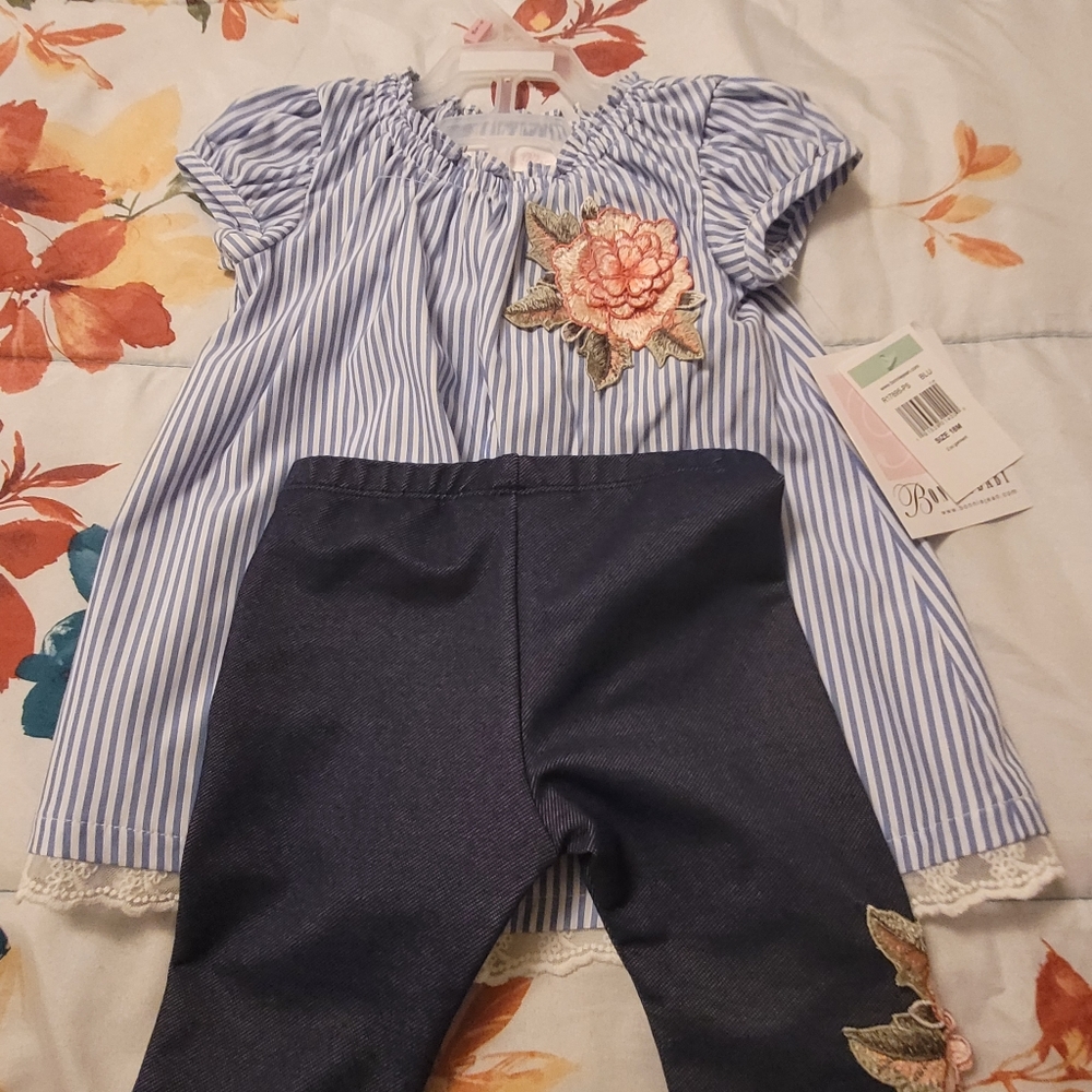 2 piece blue jean set